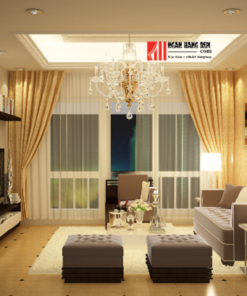 Mẫu rèm vải màu vàng đồng cao cấp, đẹp mắt