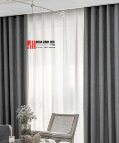 Rèm vải màu ghi xám thanh lịch giá tốt - Ảnh 3