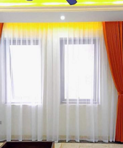 Rèm vải màu cam đẹp, tinh tế, sang trọng