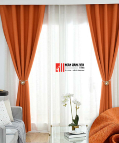 Rèm vải màu cam đẹp, tinh tế, sang trọng - Ảnh 3