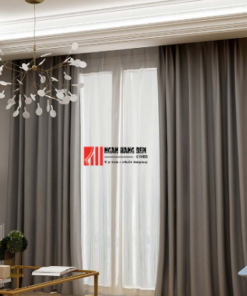 Rèm vải màu ghi xám thanh lịch giá tốt - Ảnh 5