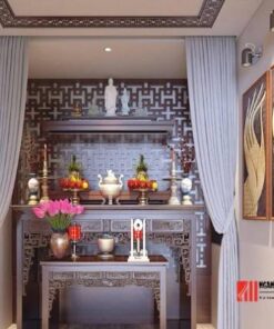 Rèm vải che bàn thờ đẹp, trang nghiêm