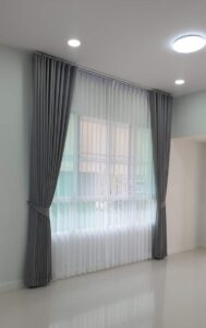 Rèm vải màu ghi xám thanh lịch giá tốt