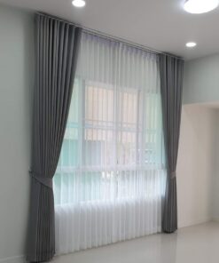 Rèm vải màu ghi xám thanh lịch giá tốt