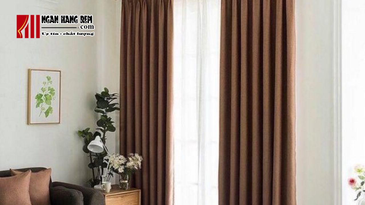Rèm màu nâu đất