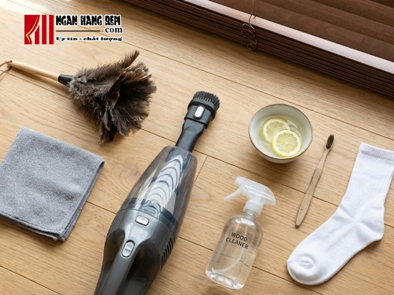 Dụng cụ cần chuẩn bị để làm sạch rèm gỗ